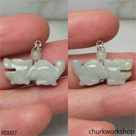 Light green jade dragon pendant