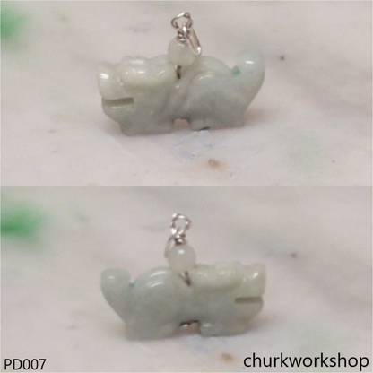 Light green jade dragon pendant