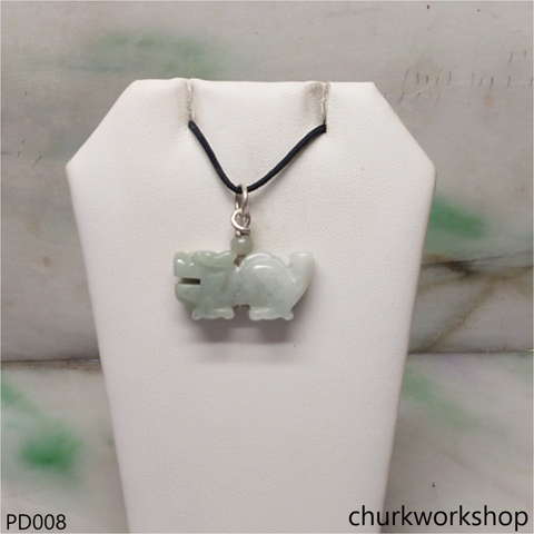 Light green jade dragon pendant