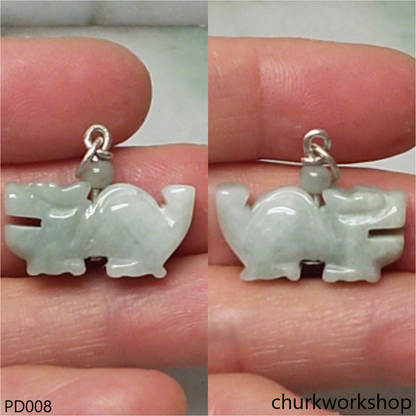 Light green jade dragon pendant