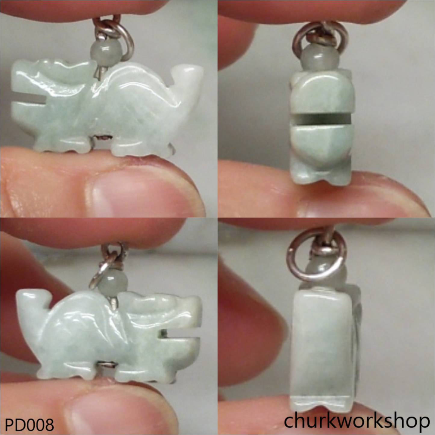 Light green jade dragon pendant