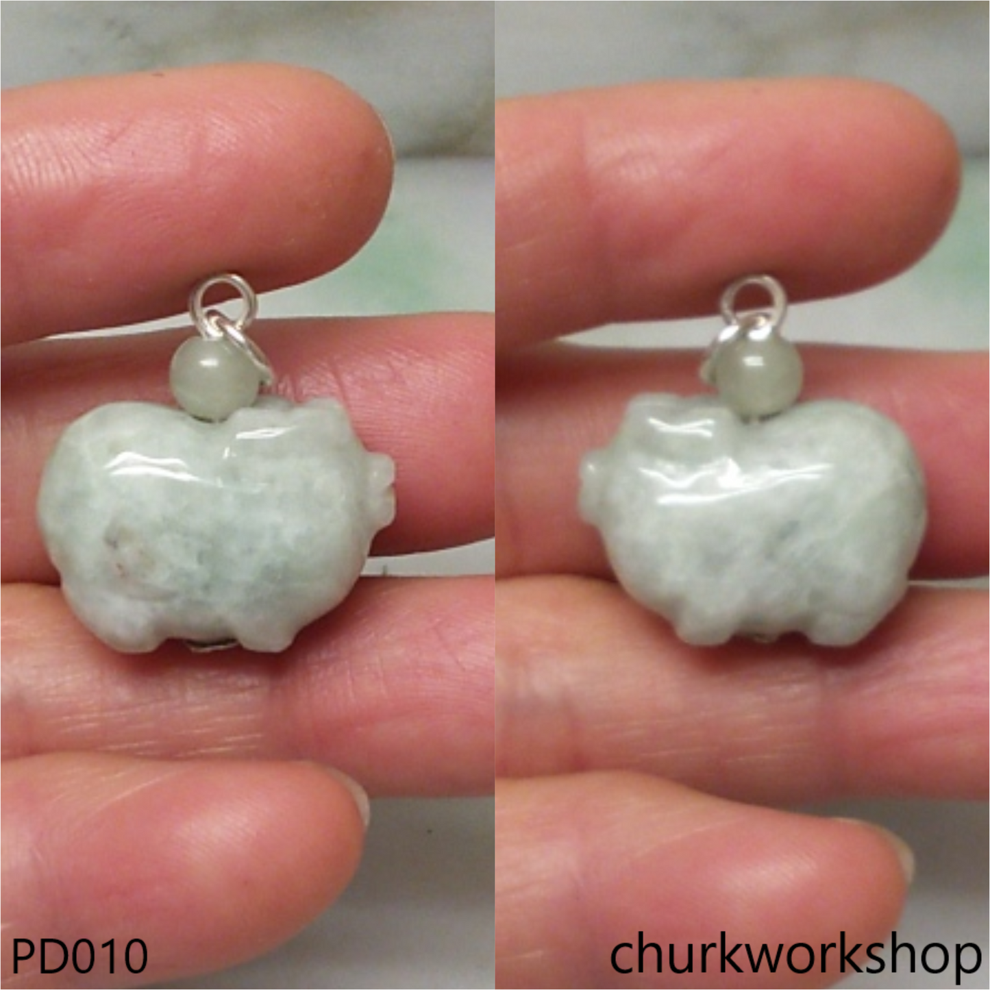 Light green jade pig pendant