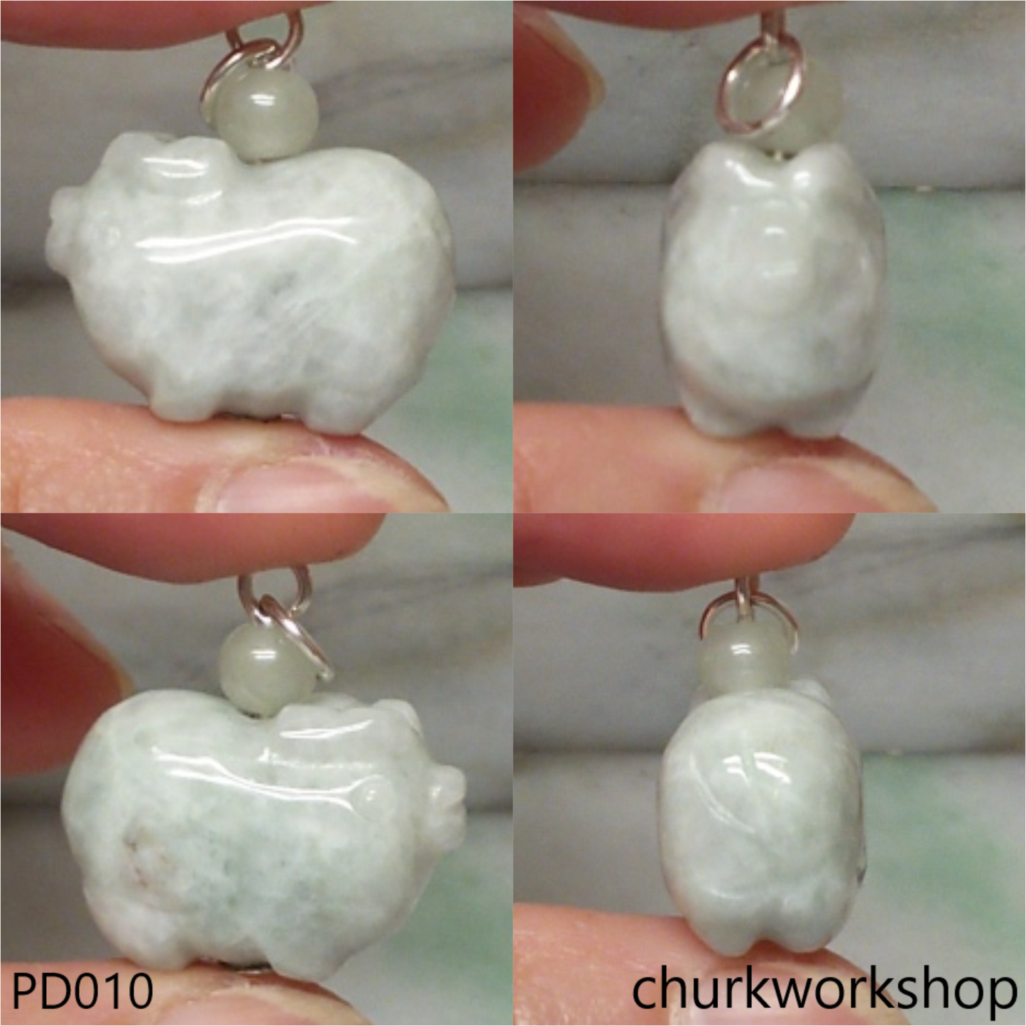 Light green jade pig pendant