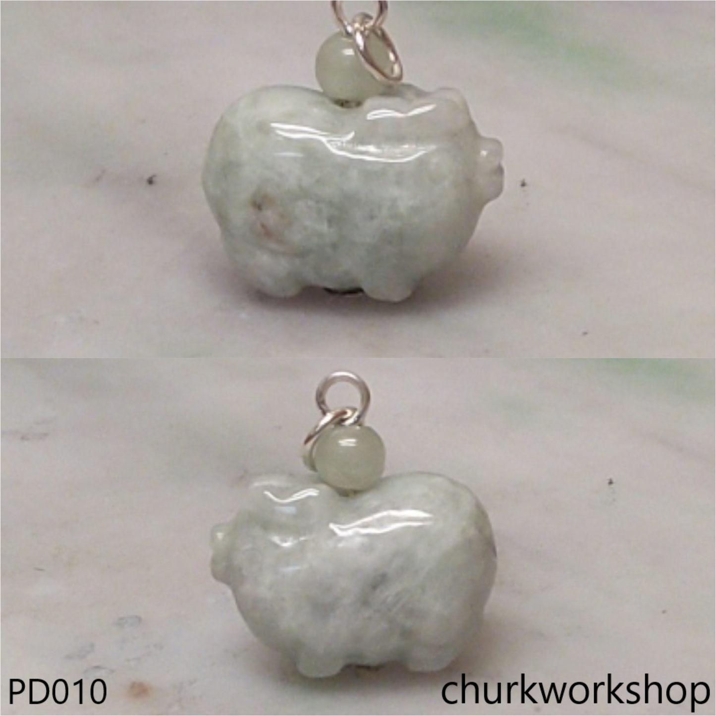 Light green jade pig pendant