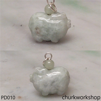 Light green jade pig pendant