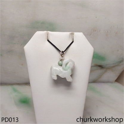 Pale green jade goat pendant