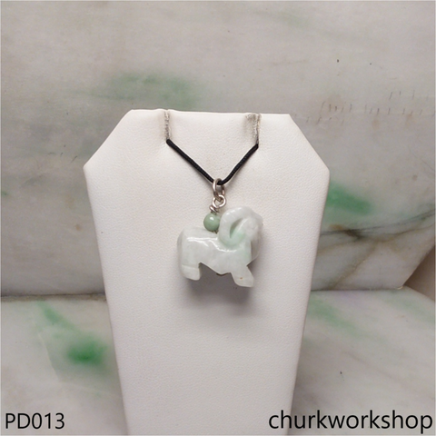 Pale green jade goat pendant