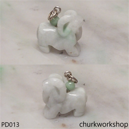 Pale green jade goat pendant