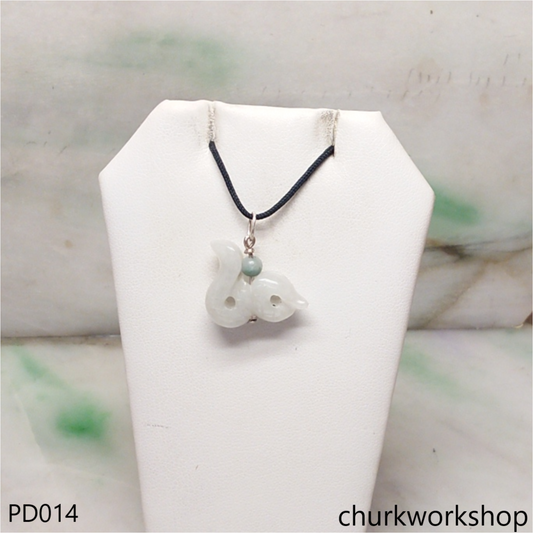 White jade snake pendant
