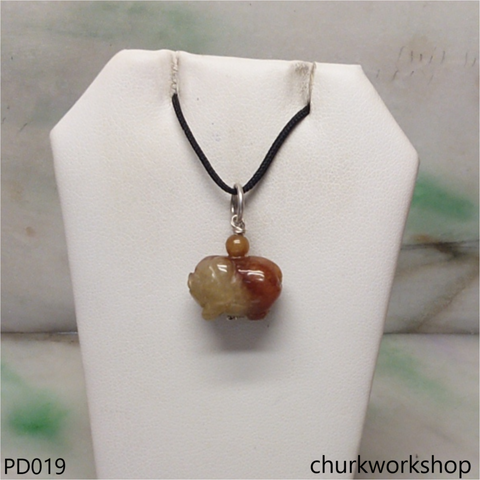 Brownish jade pig pendant