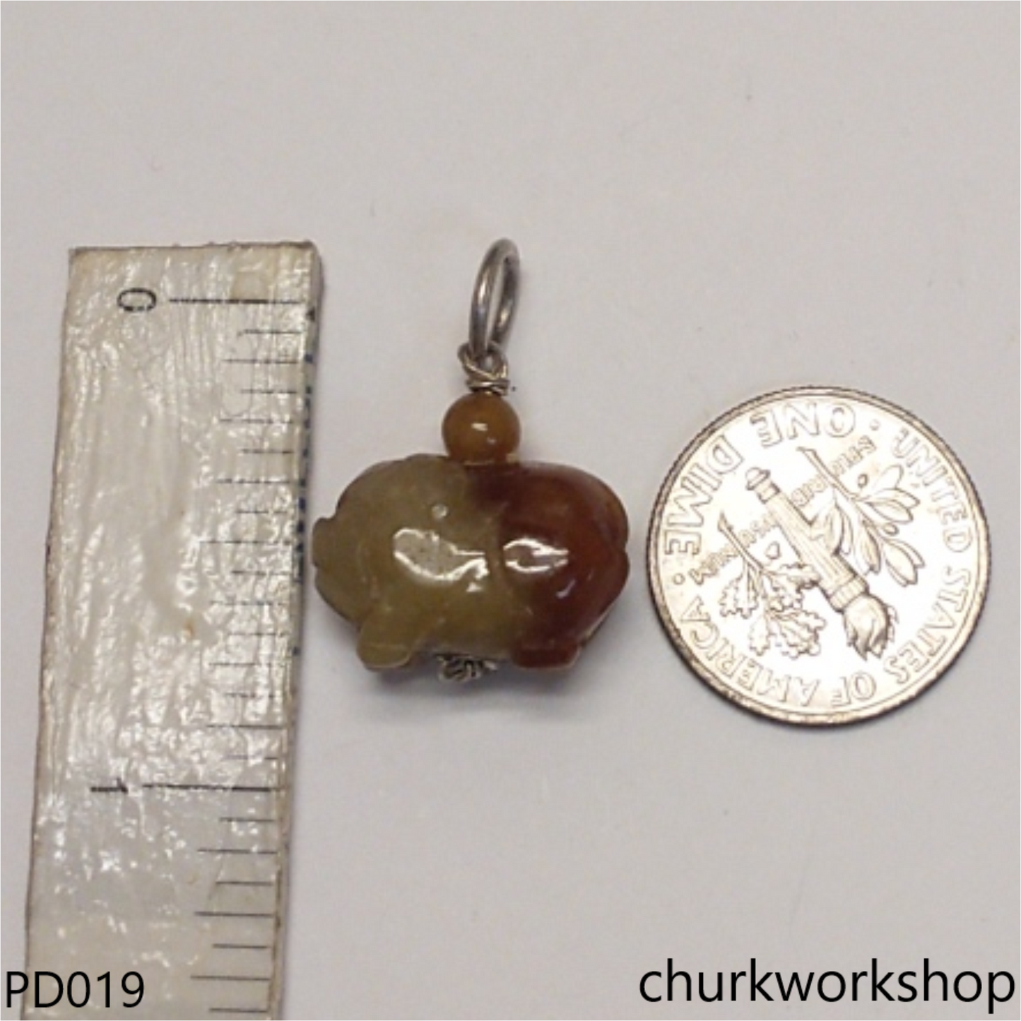Brownish jade pig pendant