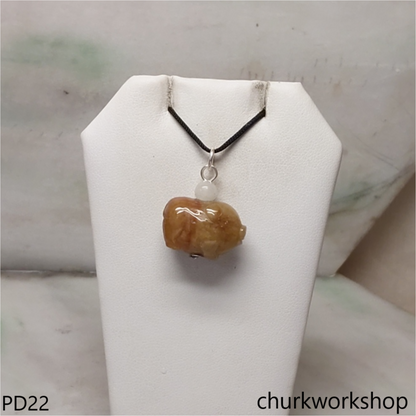 Brownish jade pig pendant