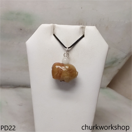 Brownish jade pig pendant
