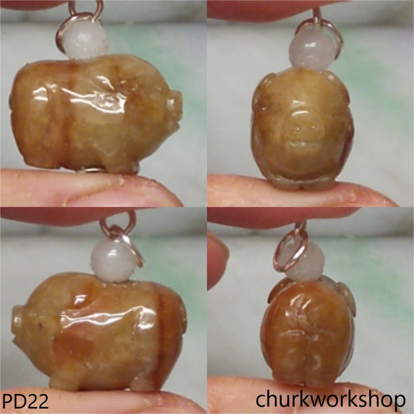 Brownish jade pig pendant
