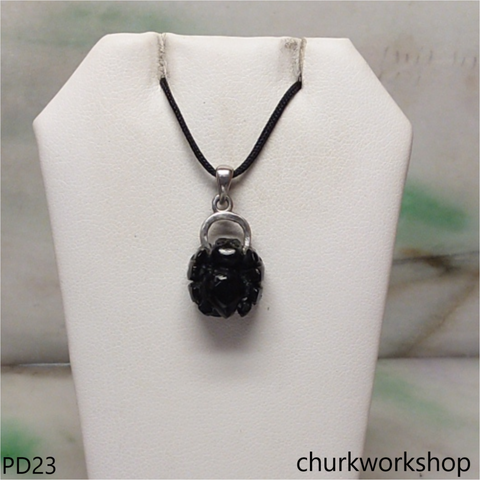 Black jade spider pendant