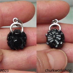 Black jade spider pendant