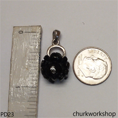 Black jade spider pendant