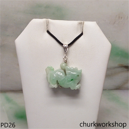 Light green jade dragon pendant