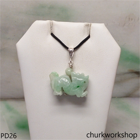 Light green jade dragon pendant