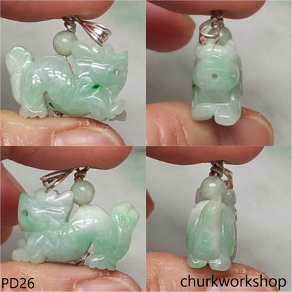 Light green jade dragon pendant