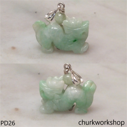 Light green jade dragon pendant