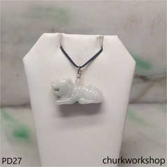 White jade tiger pendant