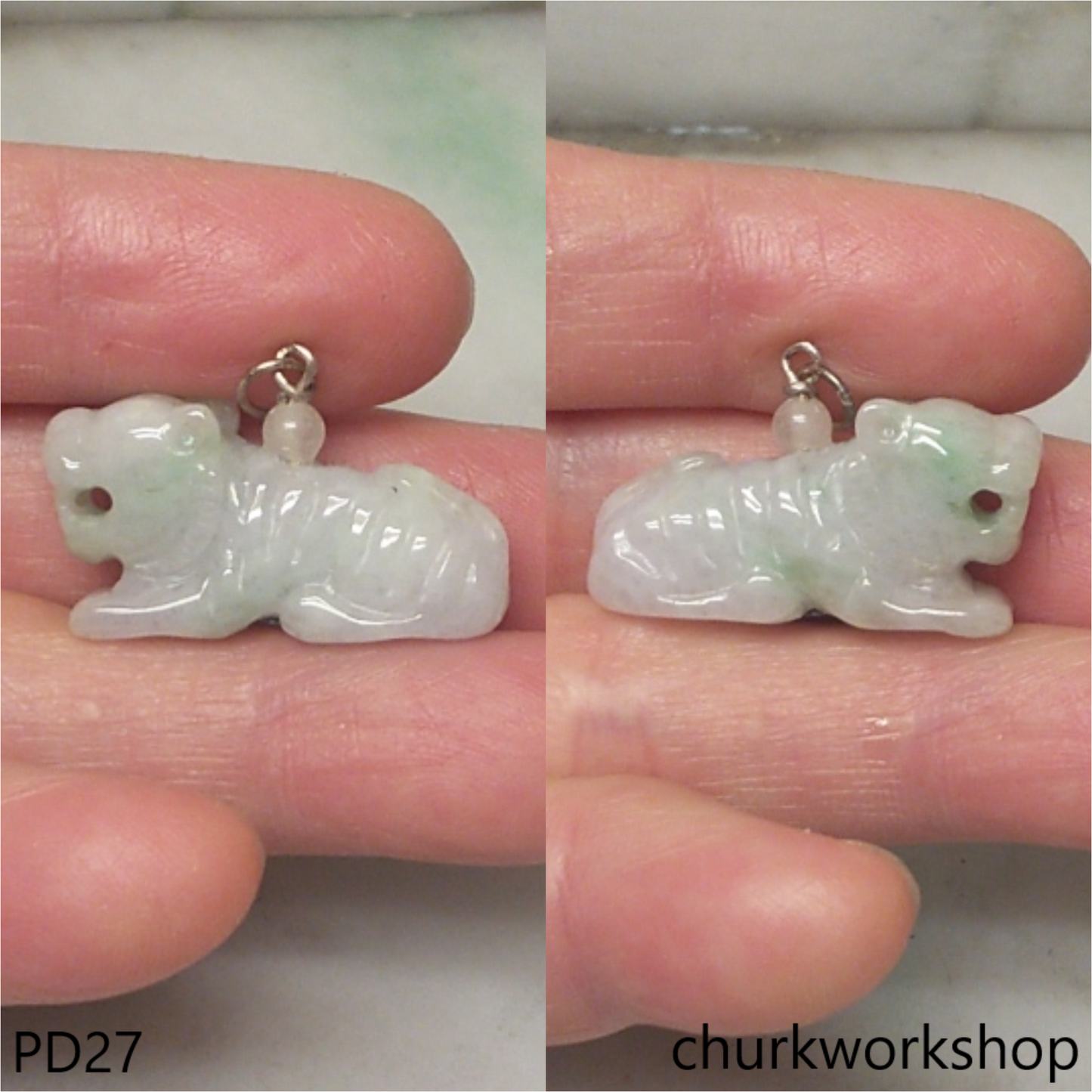 White jade tiger pendant