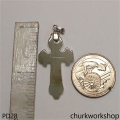 Light green jade cross pendant
