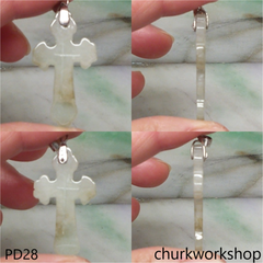 Light green jade cross pendant
