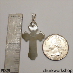 Light green jade cross pendant