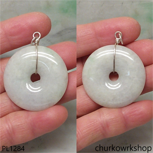 Pale lavender jade Donut pendant