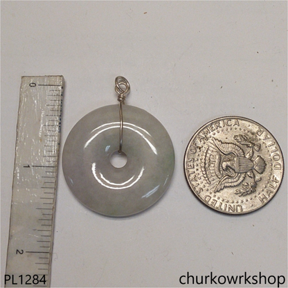 Pale lavender jade Donut pendant