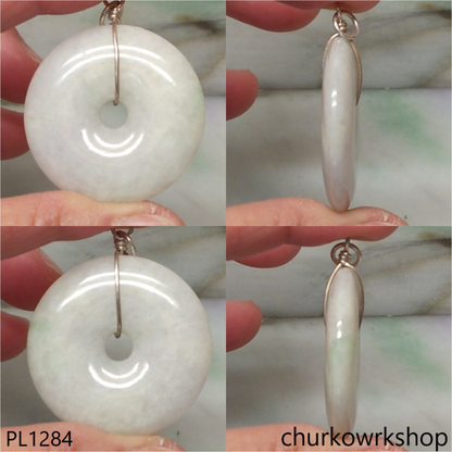 Pale lavender jade Donut pendant