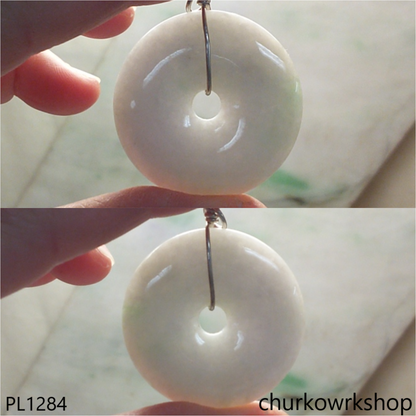 Pale lavender jade Donut pendant