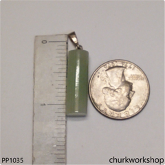 Light green small  jade cylinder