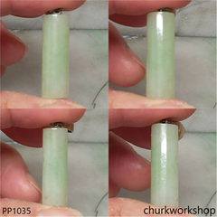 Light green small  jade cylinder