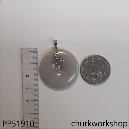 Pale lavender jade Donut pendant