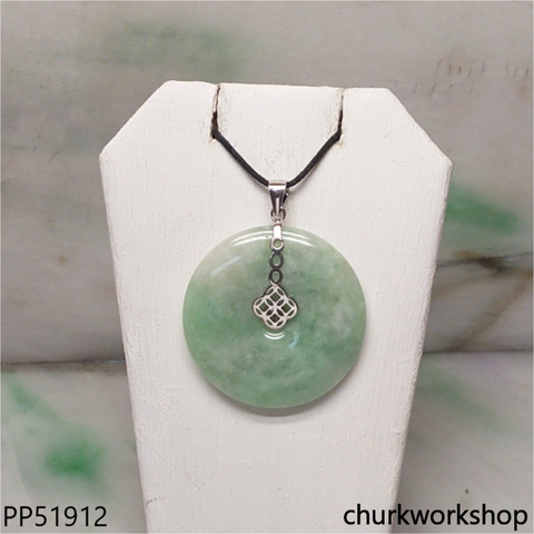 Light green jade Donut pendant