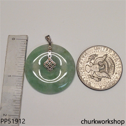 Light green jade Donut pendant