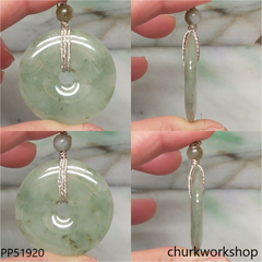 Bluish green jade Donut pendant