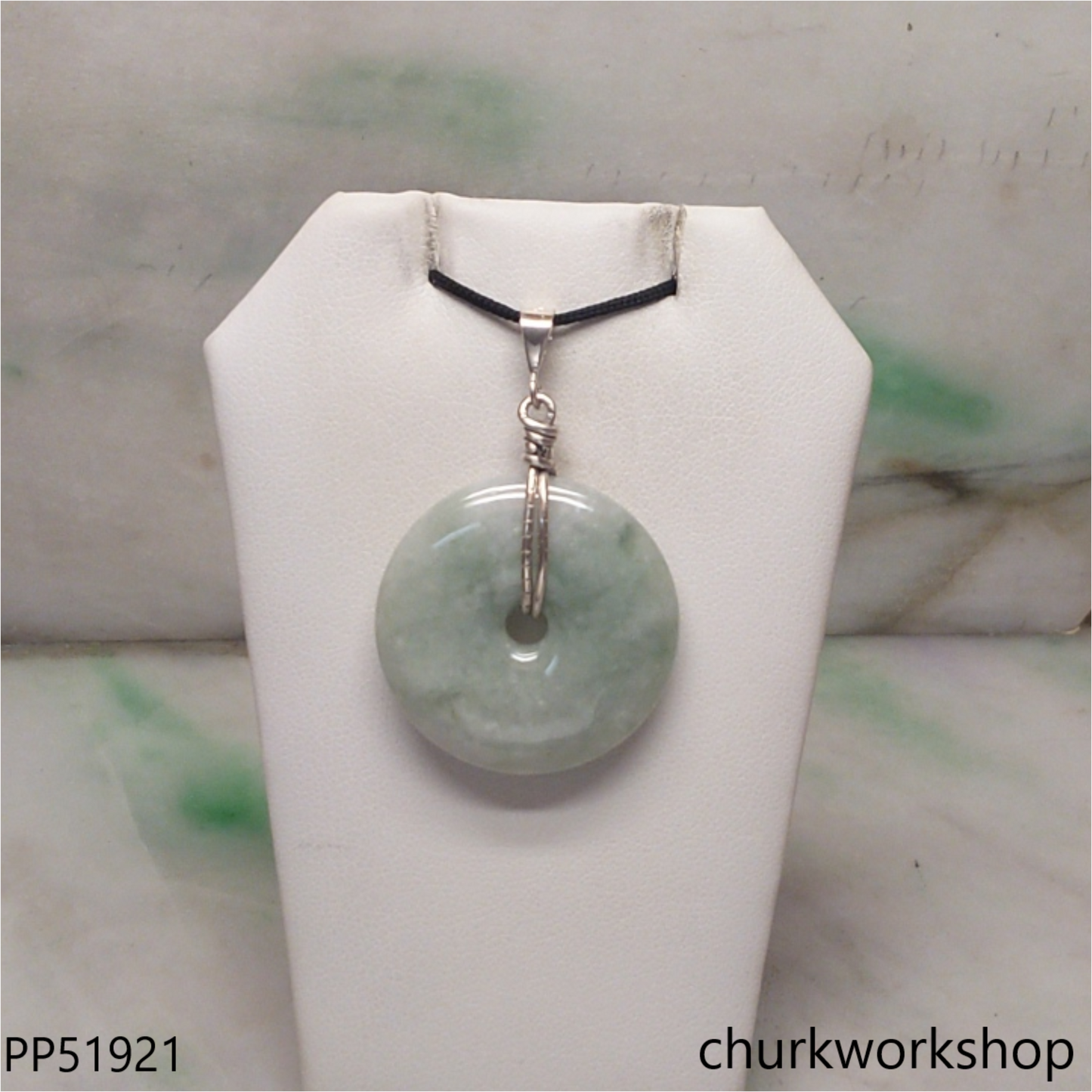 Light green jade Donut pendant