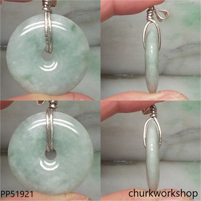Light green jade Donut pendant