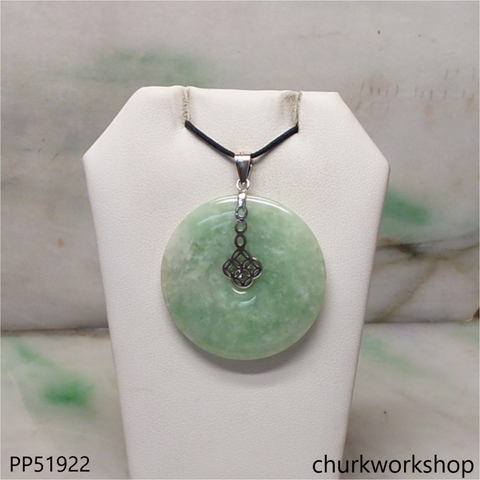 Light green jade Donut pendant