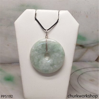 Light green jade Donut pendant