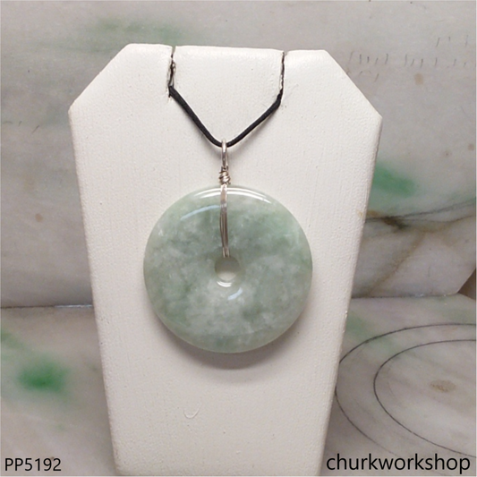 Light green jade Donut pendant