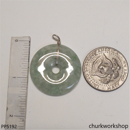 Light green jade Donut pendant