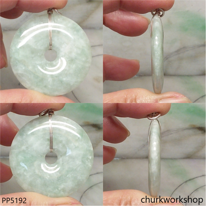 Light green jade Donut pendant
