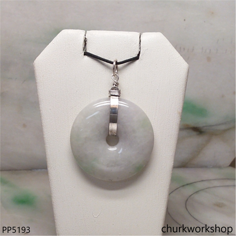 Pale lavender jade Donut pendant