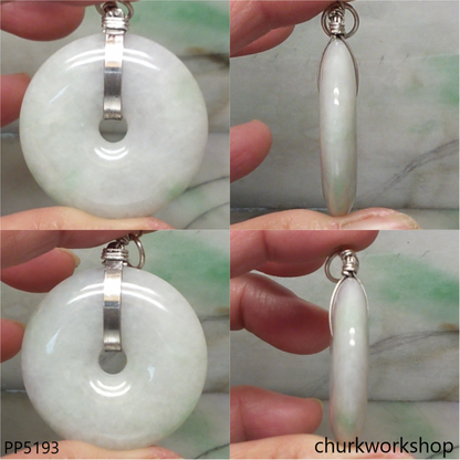 Pale lavender jade Donut pendant