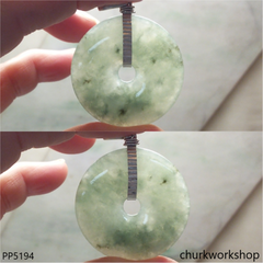 Bluish green jade Donut pendant